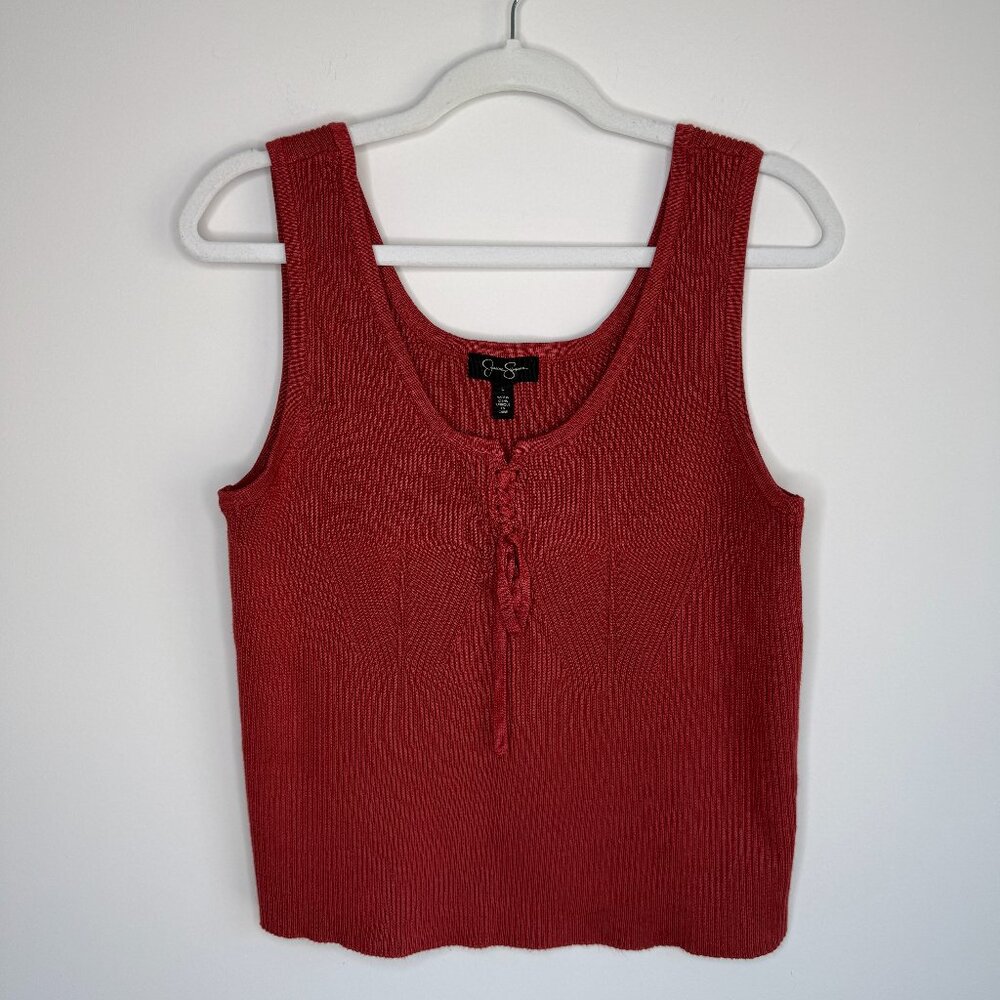 Jessica Simpson Johanna Lace Front Sweater Tank